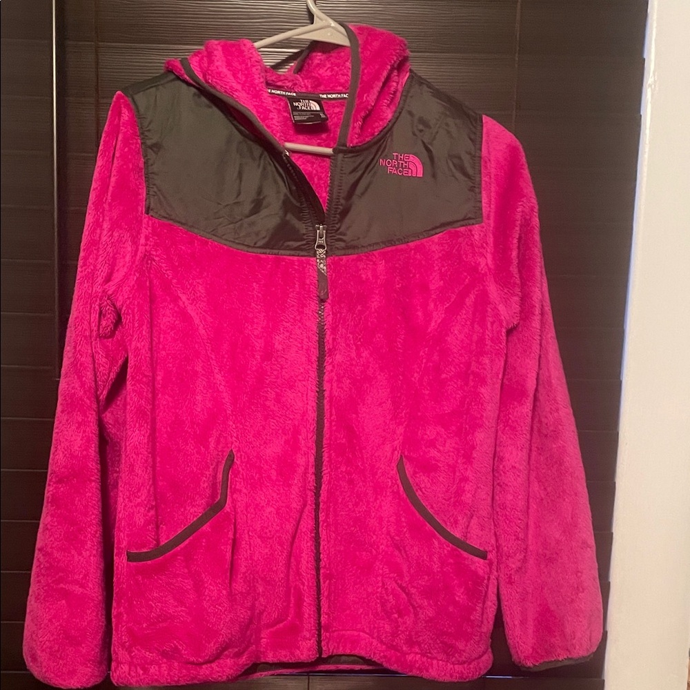 The North Face Magenta Fleece Jacket with Black Accents